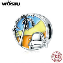 WOSTU Authentic 925 Sterling Silver Summer Journey Beads Charms Fit DIY Charm Bracelet Necklace Women Fine Jewelry Making Gift 2024 - buy cheap