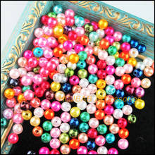 300 New Smooth Round Charms Acrylic ABS Spacer Beads Mixed Colors 6mm 2024 - buy cheap