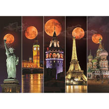 5D Diy Diamond Embroidery Diamond Painting Moasic Moon Rome Paris London Moscow New York Picture Wall Art Home Decor BM380 2024 - buy cheap