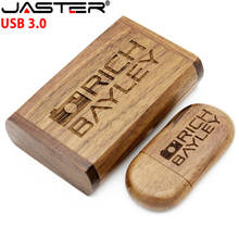 JASTER-memoria USB con logotipo personalizado, pendrive de madera de 16GB, 32GB, 64GB, 3,0, regalo de boda 2024 - compra barato