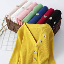 Casual V-Neck 2020 Spring Autumn Sweater Button Warm Knitwear Pullover Female Knitted Sweater Jumper Women Sweaters 8 Color 2024 - buy cheap