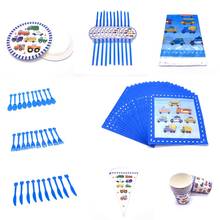 2019 NEW Farm Engineering vehicle Party Birthday Party Decorations Kids Boy Disposable Tableware Plate Napkin Tablecloth Cups 2024 - buy cheap