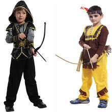 Kids Child Prince Indian Native Hunter Archer Cosplay for Boys Halloween New Year Carnival Mardi Gras Party Outfit 2024 - buy cheap
