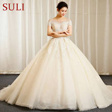 SL-803-vestido de novia de manga corta, elegante, vintage, con Apliques de encaje, cuentas a precio real 2024 - compra barato