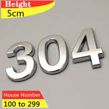 House Number Sticker Door Plated Home Decor Address Scutcheon Digits Hotel Number Sign Plaque 5cm Silver 100-299 3pcs/Pack 3D 2024 - buy cheap