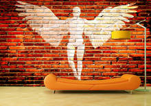 Custom 3D Photo Wallpaper Abstract Angel Brick Wall Background Wall Decoration Poster Art Removable Wall Mural Wall Stickers 2024 - buy cheap