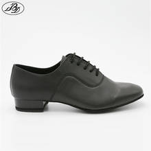 Zapatos de baile estándar BD 301 para hombre, suela completa negra, zapatos de baile de salón, cuero de vaca dividido, Vals, Tango, Foxtrot, Quickstep 2024 - compra barato