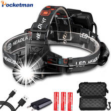 Pocketman Super Powerful Headlamp USB Rechargeable Headlight XHP70 XHP50 LED Zoomable Head Lamp  Waterproof Head Flashlight 2024 - buy cheap