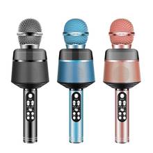 1pc karaoke microfone sem fio usb condensador profissional karaoke microfone suporte bluetooth rádio mikrofon estúdio de gravação 2024 - compre barato