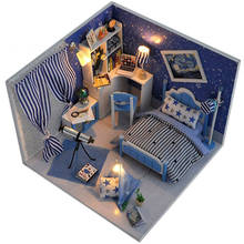 Casa de muñecas de madera 3D para niños, minimuebles hechos a mano, modelo de construcción, Kit de luz LED, Juguetes 2024 - compra barato