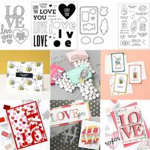 Love Letter Words Alphabet Heart Candy Rocket Cake Pie Sentence Metal Cutting Dies Match Clear Silicone Stamps Scrapbook Cards 2024 - buy cheap