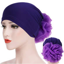 muslim women head scarf turban solid cotton flowers inner caps for hijab musulman femme India wrap hijab bonnet ready to wear 2024 - buy cheap