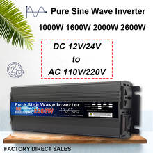 Pure Sine Wave Inverter 12V 24V 110V 220V 1000w 2000w 2600w Inversor 12V 48V to 220V Power Solar Inverter Converter LED Display 2024 - купить недорого