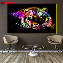 5d diy diamond painting Abstract animal art, painted tiger diamond painting cross stitch mosaic embroidery diamond 2024 - buy cheap