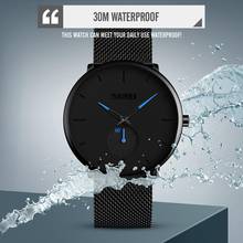 SKMEI модные мужские часы кварцевые наручные часы 30 м водонепроницаемые часы с большим циферблатом кварцевые часы из нержавеющей стали relogio masculino 9185 2024 - купить недорого