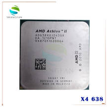 Процессор AMD Athlon II X4 638, четырехъядерный процессор с частотой 2,7 ГГц, разъем FM1 AD638XOJZ43GX 2024 - купить недорого