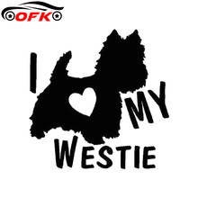 Автомобильные наклейки, декоративные наклейки для мотоцикла, I LOVE MY WESTIE Terrier Dogs, креативные водонепроницаемые солнцезащитные аксессуары pvc.14 см 2024 - купить недорого