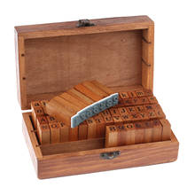 Carimbos de madeira do alfabeto, 70 peças faça você mesmo, vintage, diário, carimbo de borracha, estojo de madeira 2024 - compre barato