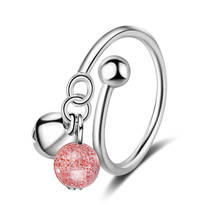 Coreano tendência sino pedra natural anel de abertura elegante encantador feminino anel de casamento acessórios criativos senhoras festa jóias 2024 - compre barato