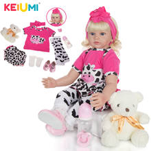 Boneca keiumi reborn, boneca infantil de silicone com 24 modos de princesa reborn, 60 cm 2024 - compre barato