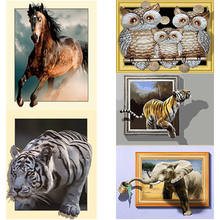 5D DIY Diamond Painting Scenery Tiger Diamond Embroidery Full Square Round Drill Animal Rhinestones Crafts Home Decor Art Gift 2024 - buy cheap