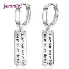 Encantadores pendientes de letra para mujeres hechos a mano 925 pendientes colgantes de plata fina gota para fiesta de boda joyería de tendencia coreana 2024 - compra barato