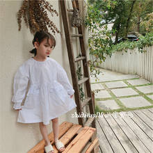 Mihkalev-vestido blanco para niña, Ropa de baile plisado con volantes, para otoño, 2021 2024 - compra barato