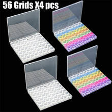 4 pcs 56 Cells 5D Diamond Painting Tools Beads Container Diamond Painting Accessories Rhinestones Storage Case Organizer 2024 - buy cheap