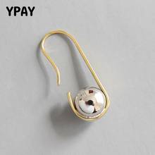 YPAY-pendientes colgantes con gancho en forma de U para mujer, joyería de bola de Plata de Ley 925 auténtica chapada en oro, Simple, coreana, 1 ud., YME426 2024 - compra barato