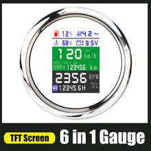 Six in 1 Multi-functional Digital Gauge 85mm GPS Speedometer TFT Screen Fuel Level Water Temp Oil Pressure 0~10 Bar With Alarm 2024 - buy cheap