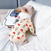 Забавная Одежда для собак, зимняя теплая одежда для маленьких и средних собак, толстовка с капюшоном для французского бульдога, одежда для собак-Мопсов, чихуахуа 2024 - купить недорого