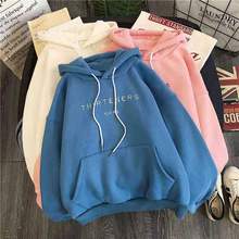 Autumn and Winter Women's Hoodie Letter Printed Sweatshirt Korean New Fashion Yuansu Women's Long Sleeve Pullover Hoodie 2024 - buy cheap