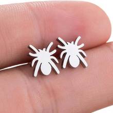 Japan and South Korea simple stainless steel spider earrings female cute animal small earrings fashion new popular earrings 2024 - buy cheap