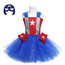 Vestido tutu infantil azul e vermelho com desenho, fantasia de festa para crianças, novo, 2021 2024 - compre barato