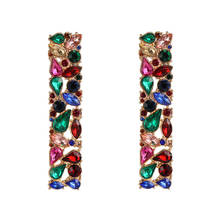 ZA Fashion Square Crystal Drop Earrings 2019 New Bohemia Long Earrings For Women Wholesale Jewelry Accessory 2024 - buy cheap