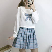 Japanese Style Woman JK Suit Collage Student Class School Uniform Korean Adult Navy Anime Cosplay Kawaii Shirt Plaid Skirt 2024 - buy cheap