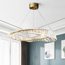 Роскошная люстра в стиле пост-модерн, простая атмосферная светодиодная круглая лампа для дома, гостиной, спальни, столовой 2024 - купить недорого