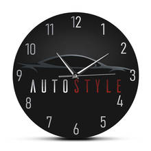 Reloj de pared silencioso y moderno con logotipo de coche, señal de pared de estilo automático para negocios, garaje, vehículo deportivo, colgante de empresa 2024 - compra barato
