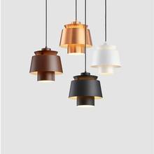 Luminária pendente de ferro moderna com led, lâmpada suspensa, e27, para decoração de loft, sala de estar, bar 2024 - compre barato