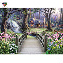 XUEQIXIAOZU Diamond Landscapes Garden Lodge Full Round Diamond Painting Cross Stitch Kits Diamonds Embroidery Home Decoration 2024 - buy cheap