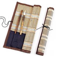 High Quality Painting Brush Holder Bamboo Rolling Bag Calligraphy Pen Case Curtain Pack For Art Supplies N22 dropship 2024 - buy cheap