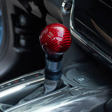 Genuíno de fibra carbono cvt botão automático do deslocamento carro com botão seletor gearstick shifter alavanca alavanca lidar com bola 2024 - compre barato