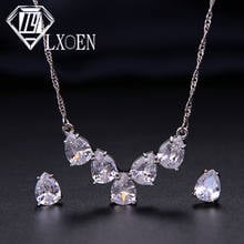 Fashion Luxury 5 Pcs Drop Water Zircon Pendant Earrings Sets for Women Party Weeding Dubai Jewelry Sets 2024 - buy cheap