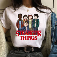 Camiseta feminina estampa stranger things, nova blusa de manga curta hipster, camiseta feminina harajuku, 2021 2024 - compre barato