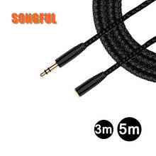 3 м/5 м 3,5 мм удлинитель аудио кабель штекер-гнездо проводной разъем для наушников 3,5 удлинитель для наушников кабель для динамика AUX кабель Шнур 2024 - купить недорого