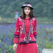Tops chinos para mujer, Rebeca bordada de algodón, chaqueta Retro, blusa, ropa de estilo chino, 2020 2024 - compra barato