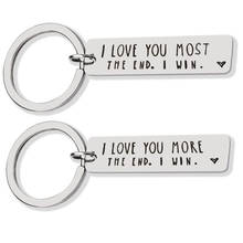 Oeinin Creative Keychain Man I LOVE YOU MORE THE END Key Chain Bags Boy Letter Color Key Ring Alloy Pendant Accessories Brelok 2024 - buy cheap