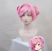 Game DDLC Doki Doki Literature Club Natsuki Pink Short Wig Cosplay Costume Women Party Wig A623 2024 - buy cheap