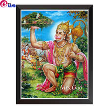 5D Diy-pintura de diamante 5D, bordado de diamantes, mosaico, Kits de punto de cruz, templo indio Hanuman 2024 - compra barato