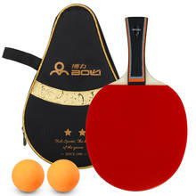Raquete de tênis de mesa com 2 estrelas, conjunto de raquete de ping-pong e bastão de borracha dupla face 2024 - compre barato